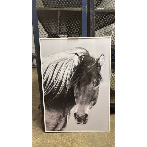 FRAMED HORSE PRINT: APPROX. 37.5" X 26.5"