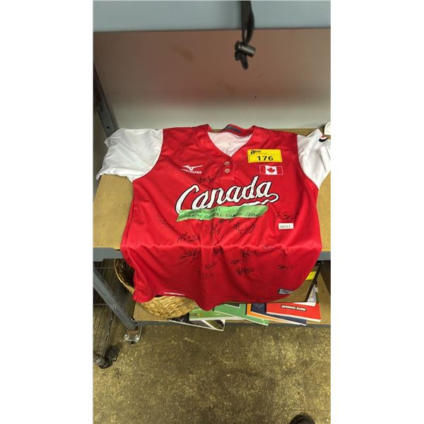 CANADA WOMEN'S OLYMPICS SIGNED SOFTBALL JERSEY: SIZE L