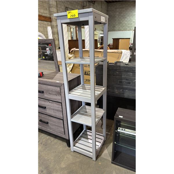 GRAY 4 TIER SHELVING UNIT