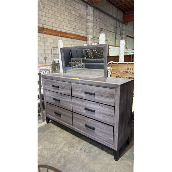 6-DRAWER WOODEN DRESSER L 1FT.6IN X W 5FT APPROX.