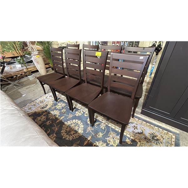 8 WOODEN DINING SIDE CHAIRS