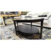 Image 3 : WOODEN COFFEE TABLE WITH GLASS TOP