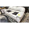 Image 1 : CREAM LEATHER SOFA WITH CUSHIONS