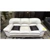 Image 2 : CREAM LEATHER SOFA WITH CUSHIONS