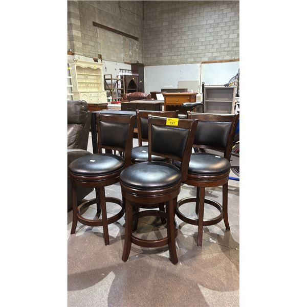 (4) COUNTER HEIGHT SWIVEL BAR STOOLS