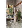 Image 1 : (2) ARTIFICIAL HOME DECOR PLANTS AND A BEIGE VASE