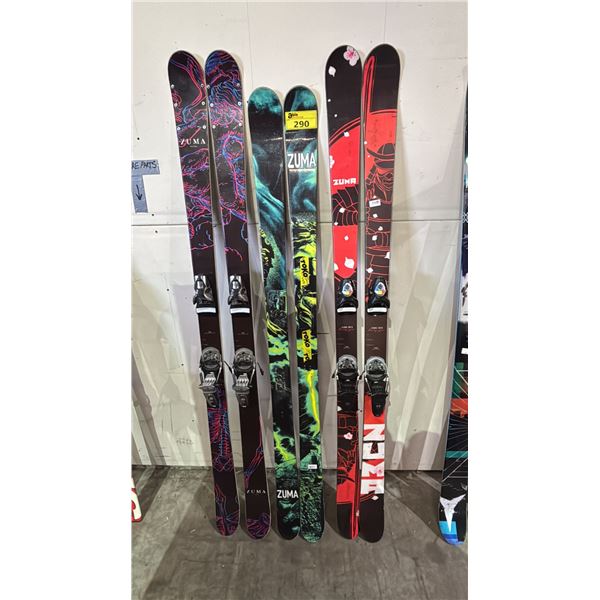 (3) PAIRS OF ZUMA SKIS