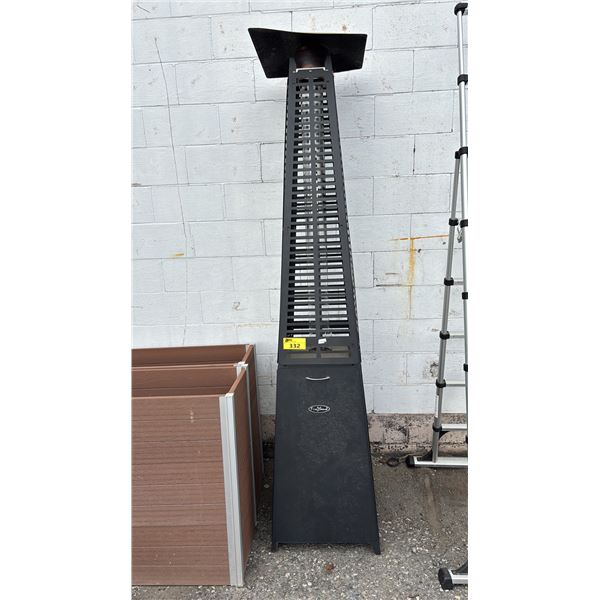 FIRESENSE OUTDOOR PROPANE PATIO HEATER (HEAT DISPERSION DISH DAMAGED, INNER GLASS TUBE BROKEN)