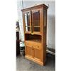 Image 3 : 4-DOOR 1-DRAWER INLAID BEVELED GLASS FRONT CORNER CABINET