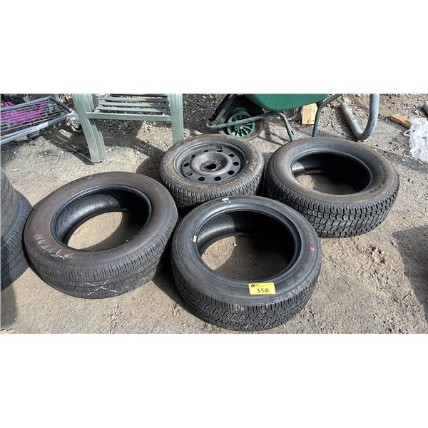 4 ASSORTED TIRES INCLUDING FIRESTONE FIREHAWK PVS P265/60R17 108H, GOODYEAR EAGLE ENFORCER 255L60R18