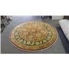 Image 1 : LARGE ROUND FLORAL PATTERNED AREA RUG