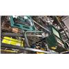 Image 3 : SHELF OF ASSORTED ITEMS INCLUDING METABO HPT 18- GAUGE BRAD NAILER KIT WITH HARD CASE , TOOL BOX