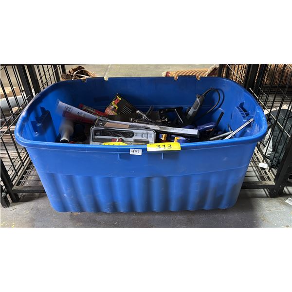 BIN OF ASSORTED HAND TOOLS