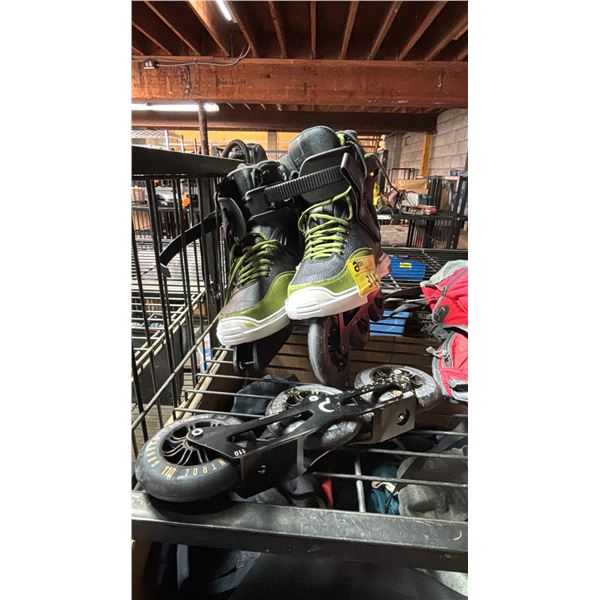 NJ PRO ADULT STREET INLINE SKATES SIZE 11 WITH EXTRA WHEELS