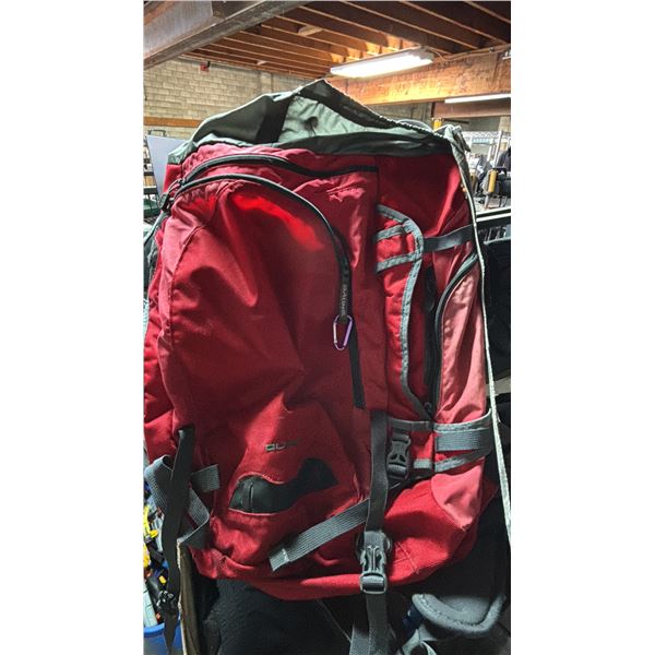 RED AND GREY MULTI COMPARTMENT BAGPACK