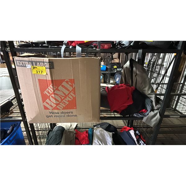 SHELF LOT OF ASSORTED CLOTHING
