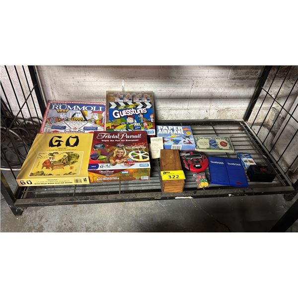 SHELF LOT OF ASSORTED BOARD GAMES