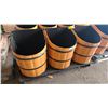 Image 2 : SET OF 2 MOUNTABLE 3-PC HALF BARREL PLANTERS