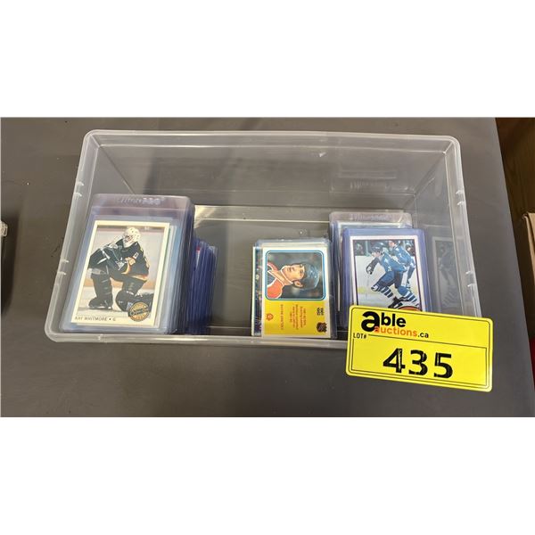 BIN OF ASSORTED HOCKEY CARDS