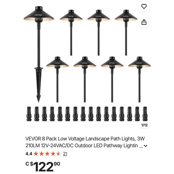 Brand New 8 Pack Landscape Path Lights