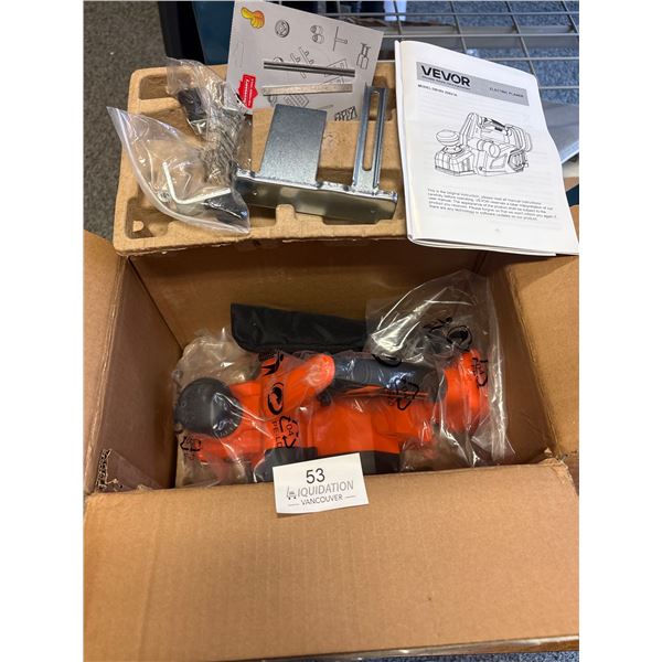 VEVOR Orange Cordless Power Planer with 18.5V Battery