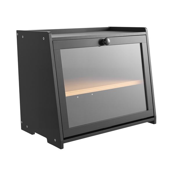Brand new Black Bread Box with Glass Door.