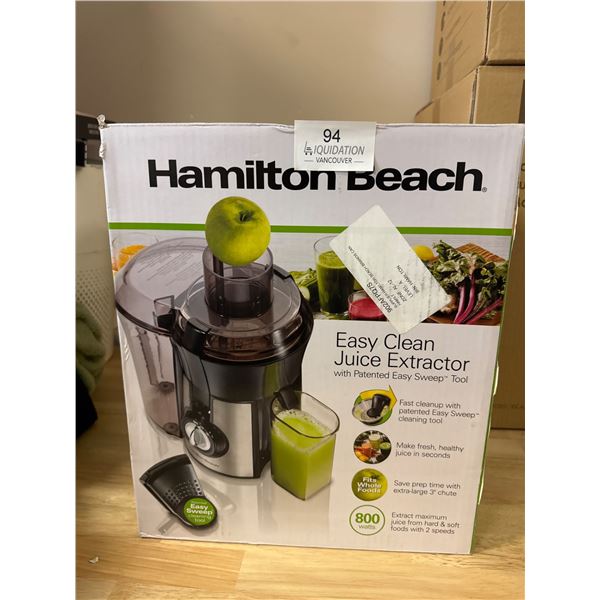 Open Box Brand New Hamilton Beach juicer.