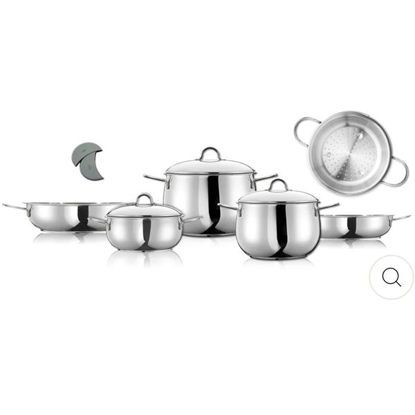 Brand New Stainless Steel Cookware Set of 9 pcs- made in Italy
