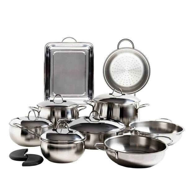 Brand New Stainless Steel Cookware Set of 14 pcs- made in Italy