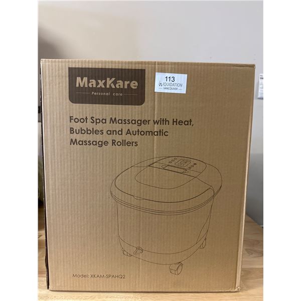 Brand New MaxKare Foot Spa Massager with Heat, Bubbles and Automatic Massage Rollers