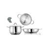 Image 1 : Brand New Stainless Steel Cookware Set of 5 pcs special with tray- made in Italy.