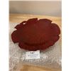 Image 1 : Red Leaf Shaped Decorative Tray