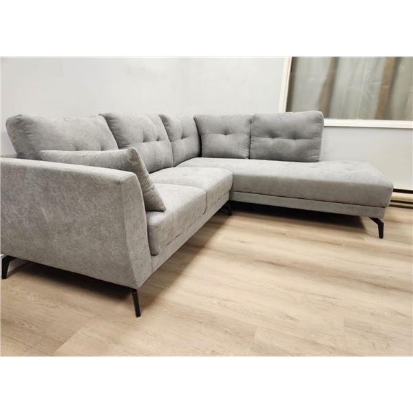 Brand New in Box Ricki Sectional Right Facing - Light Grey 91.75" x 34.25" Chaise x