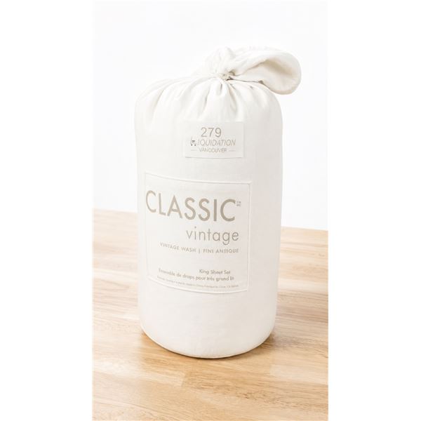 Brand New Classic Vintage Wash KING Sheet Set