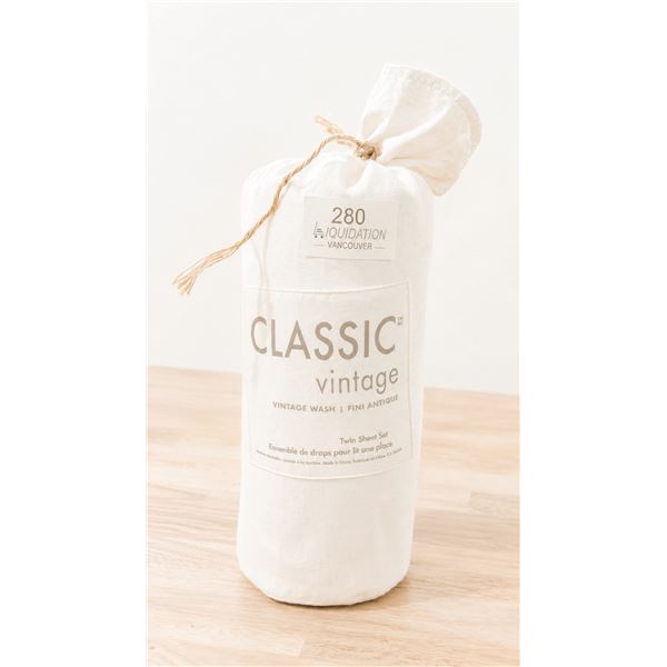 Brand New Classic Vintage Wash Twin Sheet Set