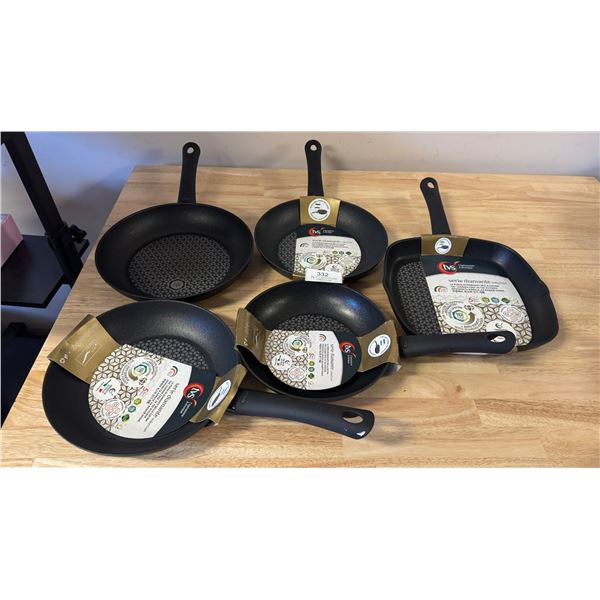 Brand New Frying Pan Set of 5 - Made In Italy