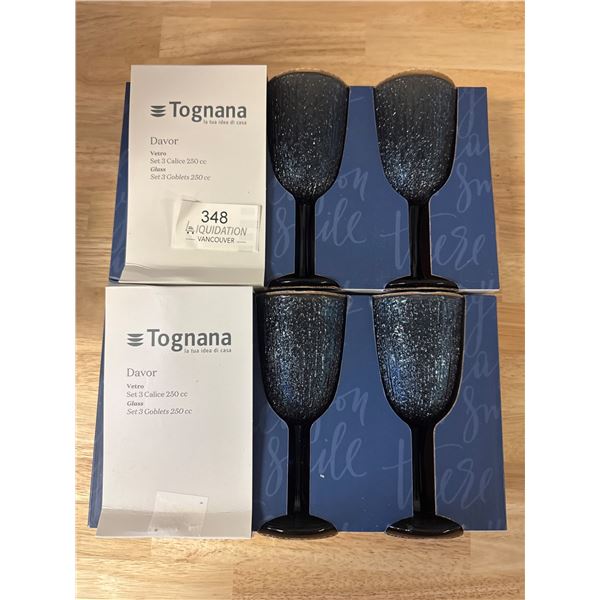 Brand New Tognana Davor Set 6 Goblets 250 cc made in Italy