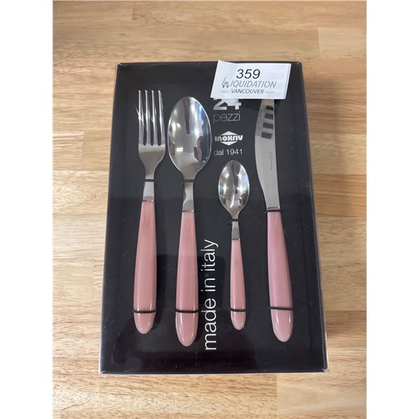 Brand New Cutlery Set of 24 PCs Pink made in Italy