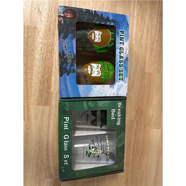 Brand New glass set of Bob Ross & glass set of Breaking Bad