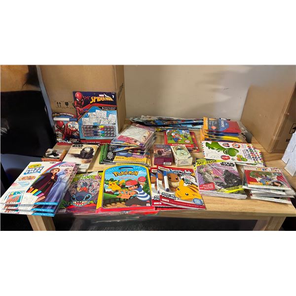 Brand New of Massive lot “Kids Activity & Coloring Book Lot – Marvel, Disney, Poké