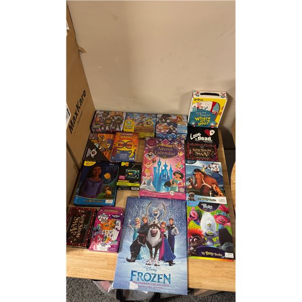 Brand New Massive Mixed Lot of Games, Books, Puzzles, Disney & Kids Activities