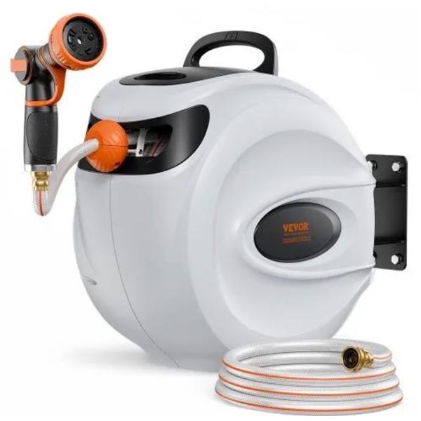 Brand New 115 FT Retractable Garden Hose Reel – Wall Mounted – Model HL-XW30