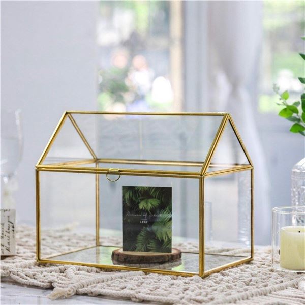 Brand New NVP Geometric Glass Terrarium Planter with Lid
