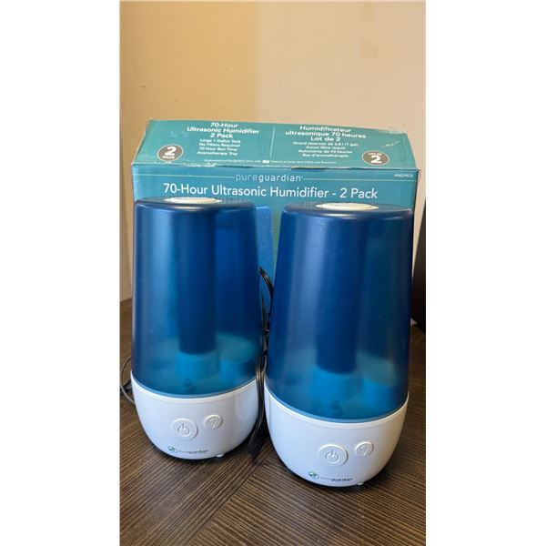 PureGuardian 70-Hour Ultrasonic Humidifier 2-Pack – TESTED RETURNED SOLD AS IS