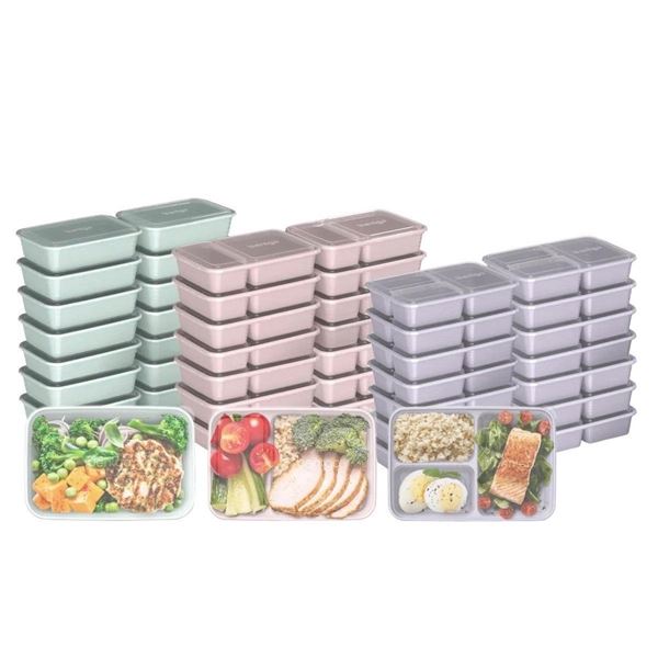 Brand New | Bentgo Prep 90-Piece Meal Prep Kit | Floral Pastels Collection | 45 Containers + 45 Lids