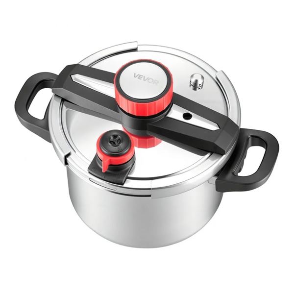 Brand new Pressure Cooker Silver Red Black-7L