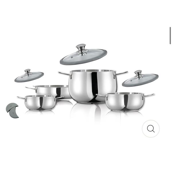 Brand New Stainless Steel Cookware Set of 7 pcs- made in Italy