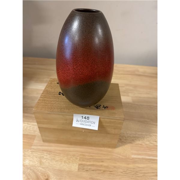 Vase - Red and Brown Glazed Ceramic