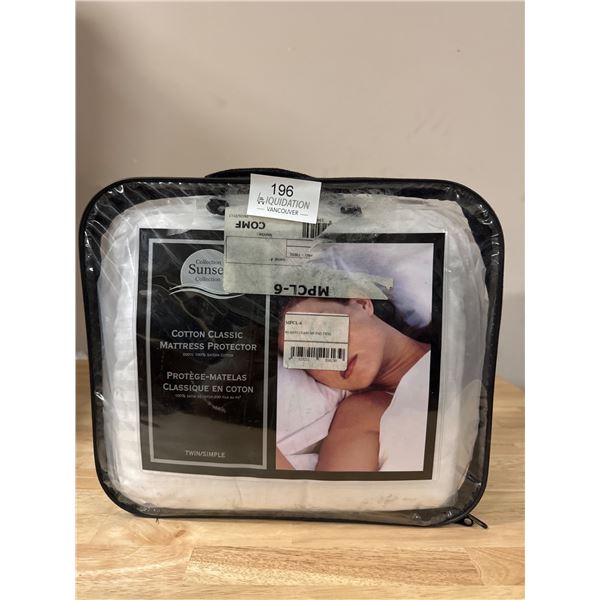 Brand New Sunset Collection Cotton Classic Mattress Protector Twin/Simple