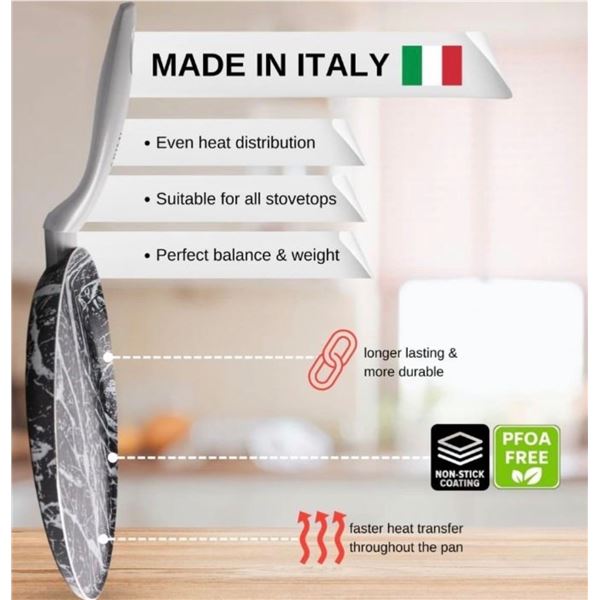 Brand New Diamond Marble Crepe & Pancake Pan 25 CM — Made in Italy - Brand New